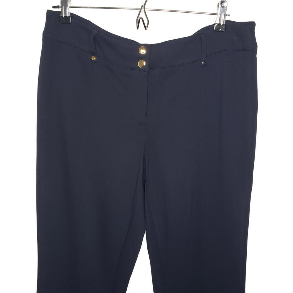 Cache Women's 10 Navy Flare Leg Stretch Chino Trouser(1784) - Picture 3 of 7